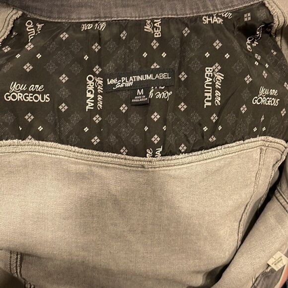 NWOT Lee Platinum Label Gray Jean Jacket.  Size M medium 8/10 98% cotton - Picture 8 of 11